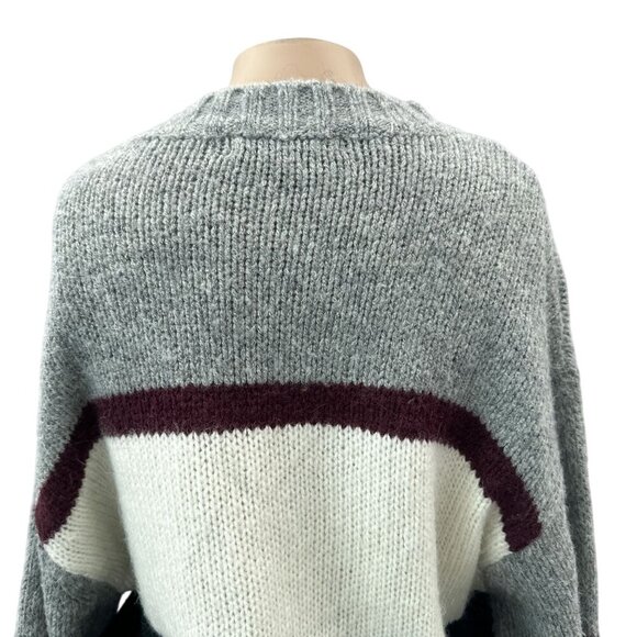 Rebecca Minkoff Liliana Striped Colorblock Long Sleeve‎ Boxy Fit Sweater Women M - Picture 13 of 14